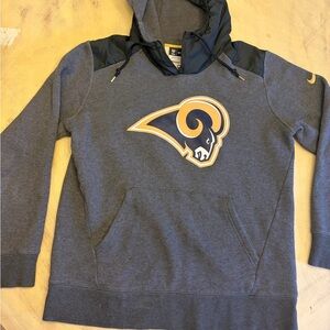 Mens LOS ANGELES RAMS Football NIKE Hoodie Size Large Sweatshirt NFL Team Gray